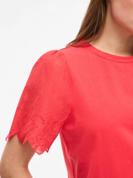 Vila - Viceliana O-neck Emb SS Top