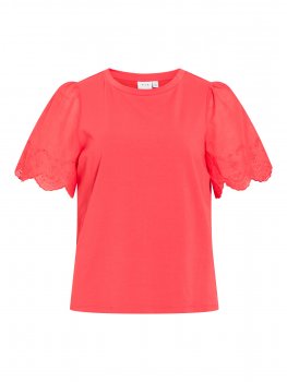 Vila - Viceliana O-neck Emb SS Top
