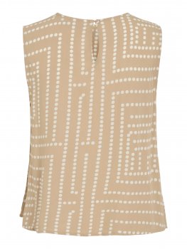 Vila - Vifrelli Kleo SL O-neck Short Top Travertine Print