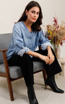 Chana - Blus CH356 Jeansliknande