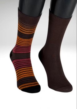 Millers - 2-pack Strumpa 5609 Enfärgad+Randig