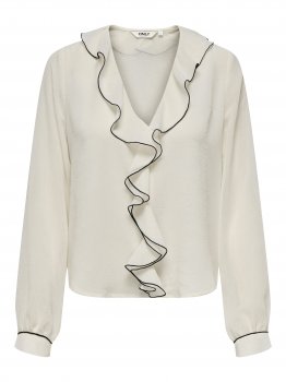 Only - onlEdith LS V-neck Frill Top