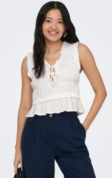 Only - onlGoa SS Linen Frill Top