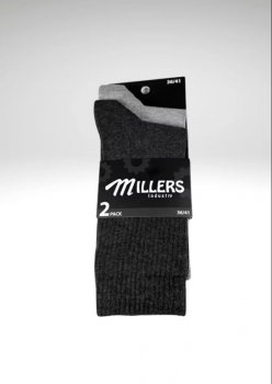 Millers - 2-pack Strumpa 5606 Ribbad