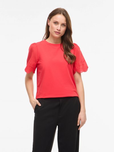 Vila - Viceliana O-neck Emb SS Top