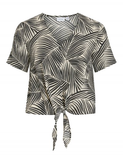 Vila - Vilimia Kea V-neck SS Knot Top