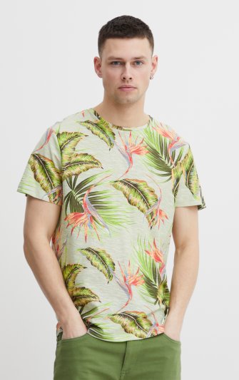 Blend - T-shirt 20715321 Bladmönstrad