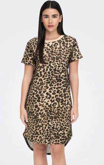 Jacqueline - jdyIvy SS AOP Sweat Dress Leo Print