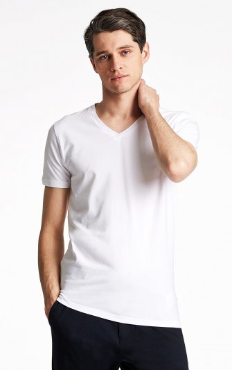 Lindbergh White - T-shirt 30-48001E V-hals