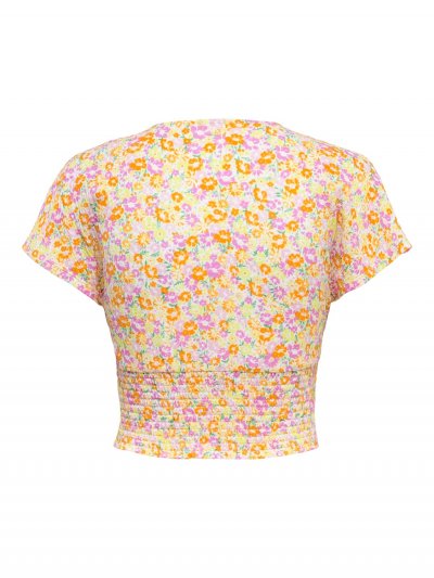Only - onlPella SS Top V-neck Funky Bloom Print