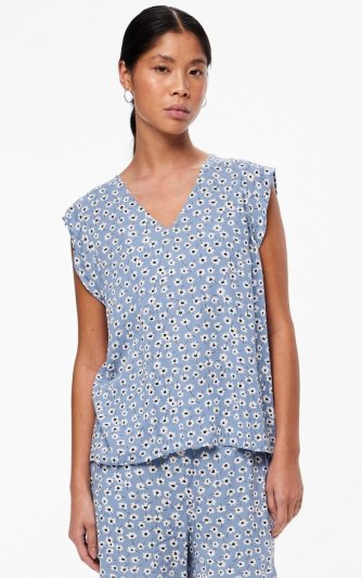 Pieces - pcNya SL V-neck Top Flower Print