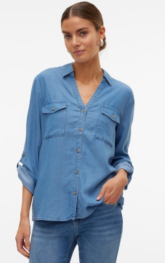 Vero Moda - vmBree 7/8 Loose Tencel Shirt