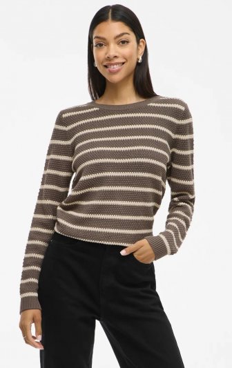Vila - Vidalo O-neck Stripe Knit Top