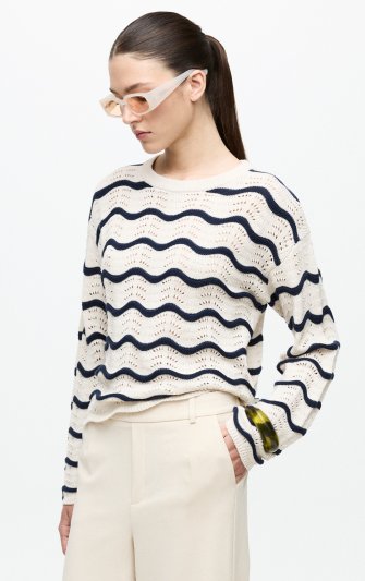 Vila - Viwave O-neck LS Pointelle Knit Top